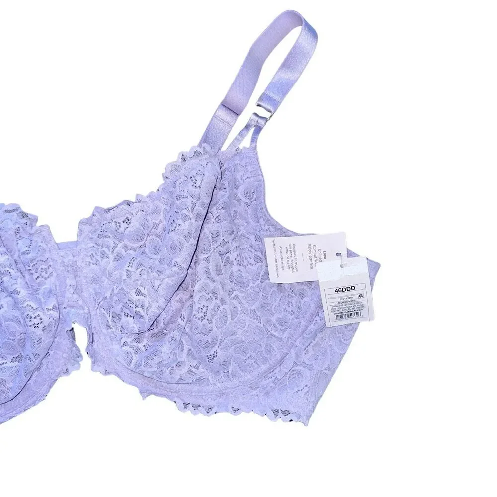 Auden Lavender Lace Bra 46DDD Plus Size Balconette Feminine NWT - Picture 8 of 8